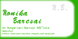 monika barcsai business card